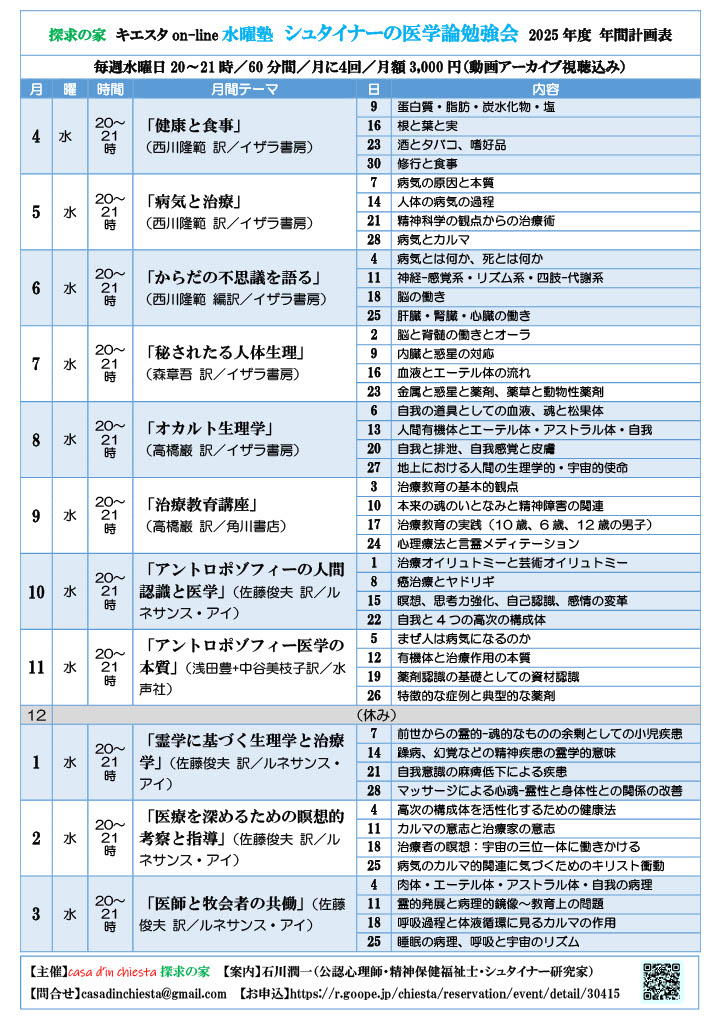 キエスタ水曜塾【医学論】