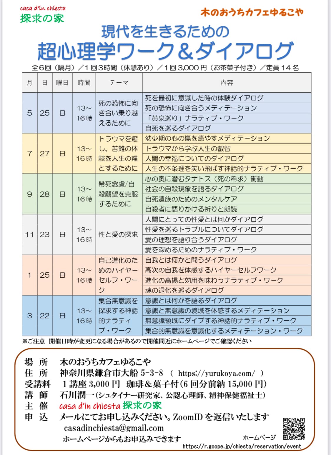 現代を生きるための 超心理学ワーク＆ダイアログ「死の恐怖に向き合い乗り越えるために」＠鎌倉大船