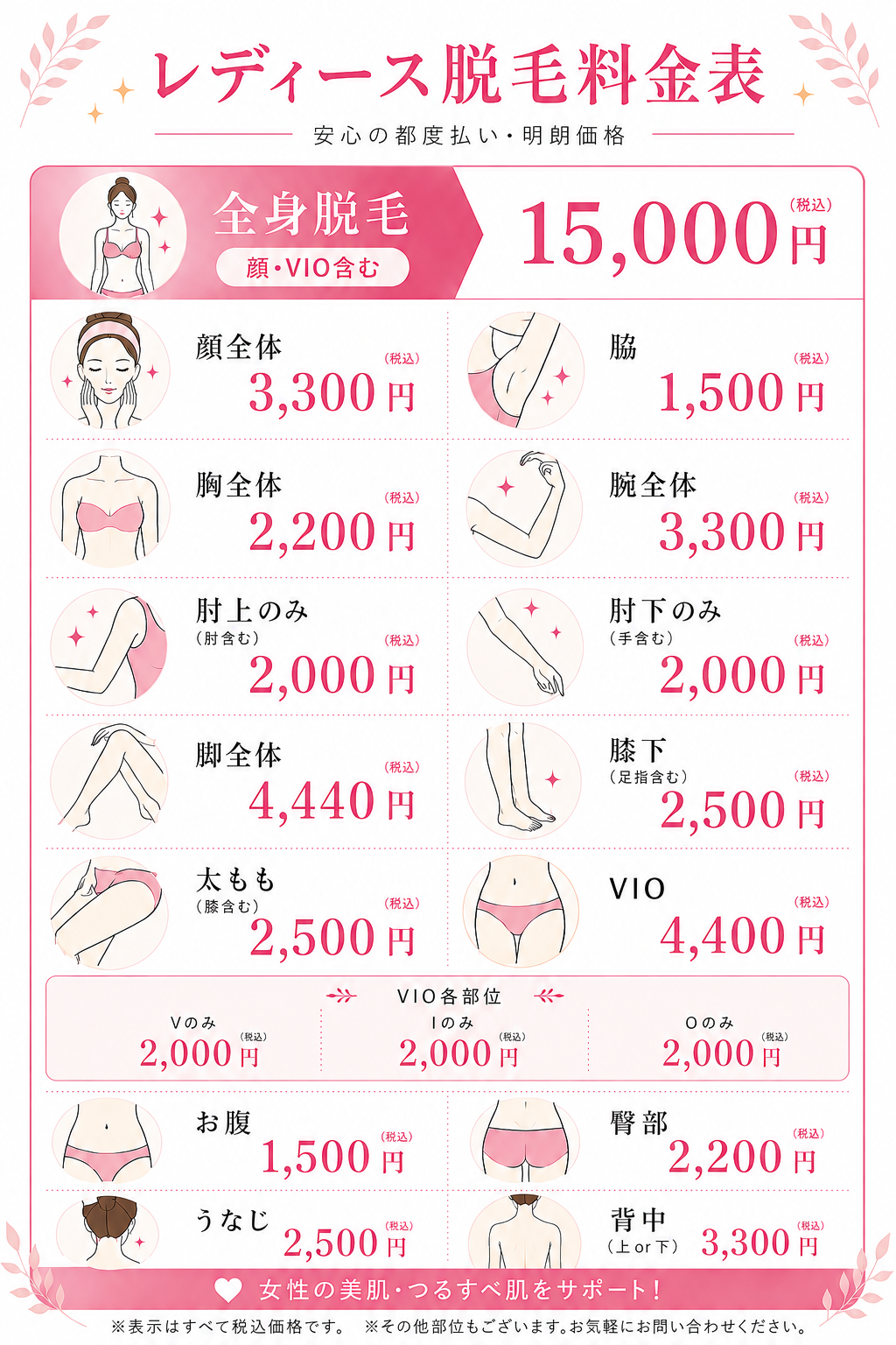最新DHRレディース脱毛 全身