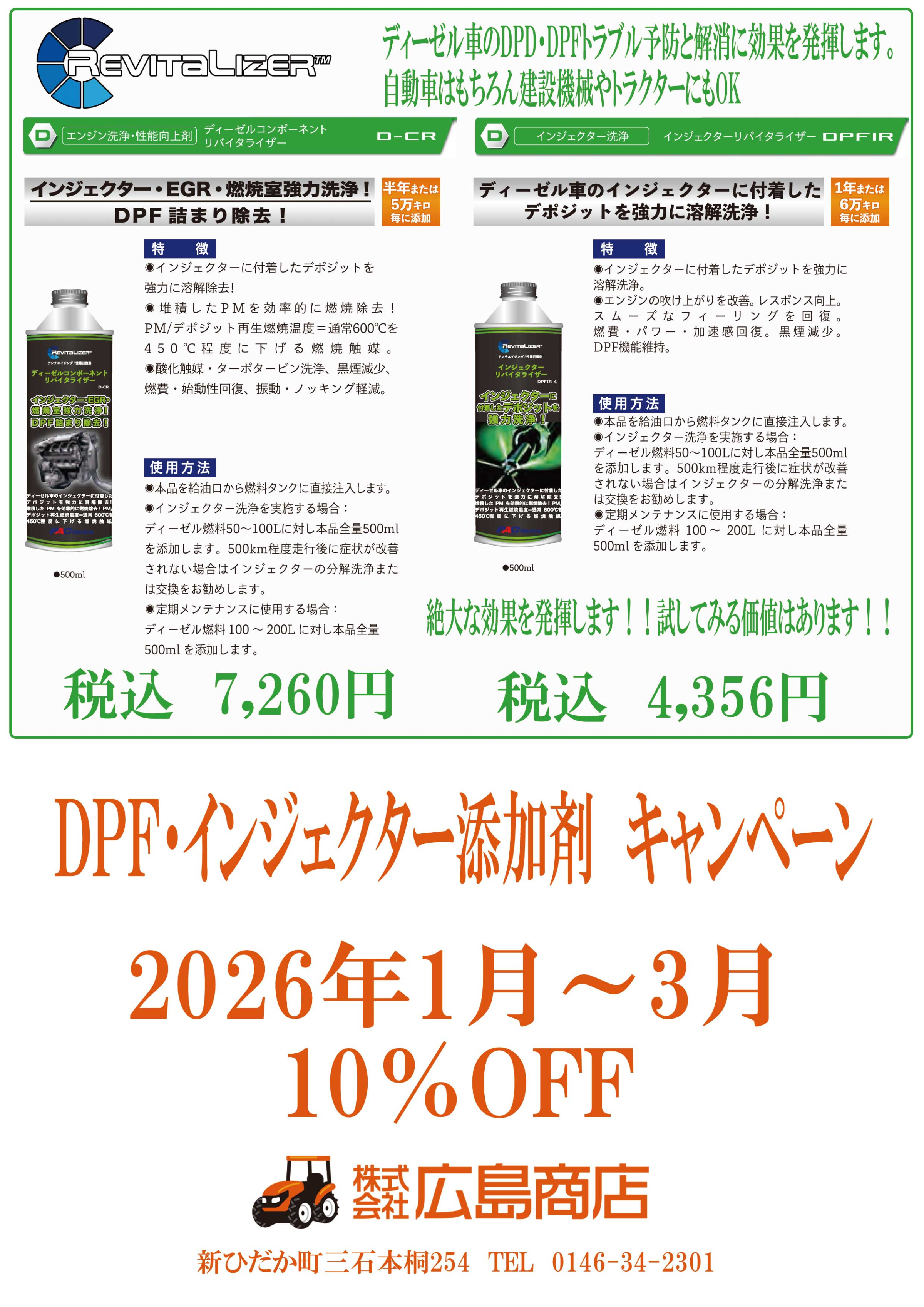 インジェクター・DPF協力洗浄添加剤