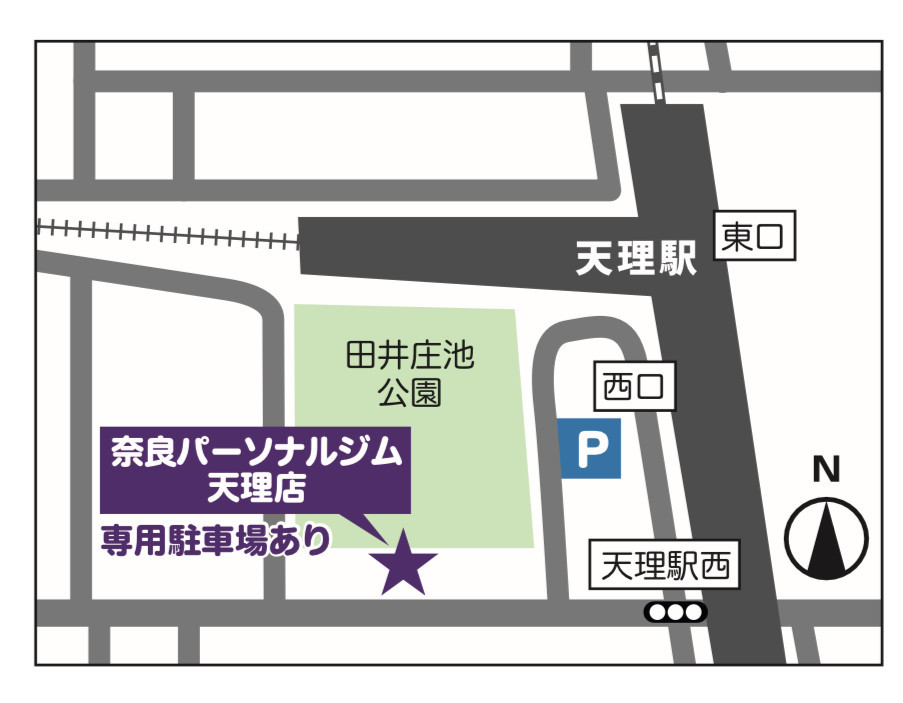 ジムと駐車場の地図