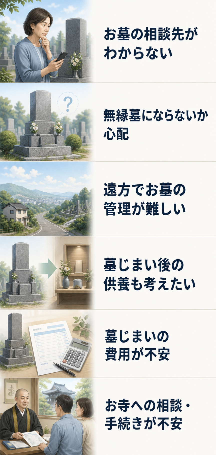 お墓の相談先がわからない