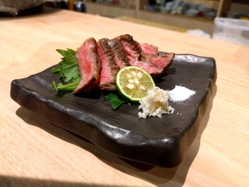 池田牛のイチボのステーキ