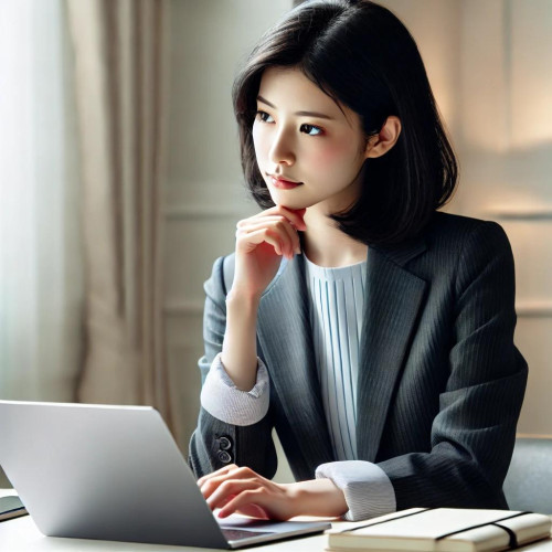 A_young_Japanese_woman_sitting_in_front_of_a_lapto.jpg