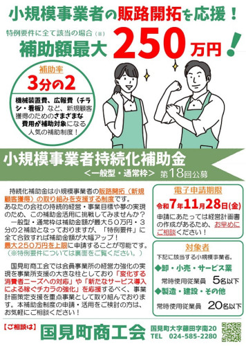 R7.10.3 小規模事業者持続化補助金<一般型・通常枠>(第18回公募)チラシ_page-0001.jpg