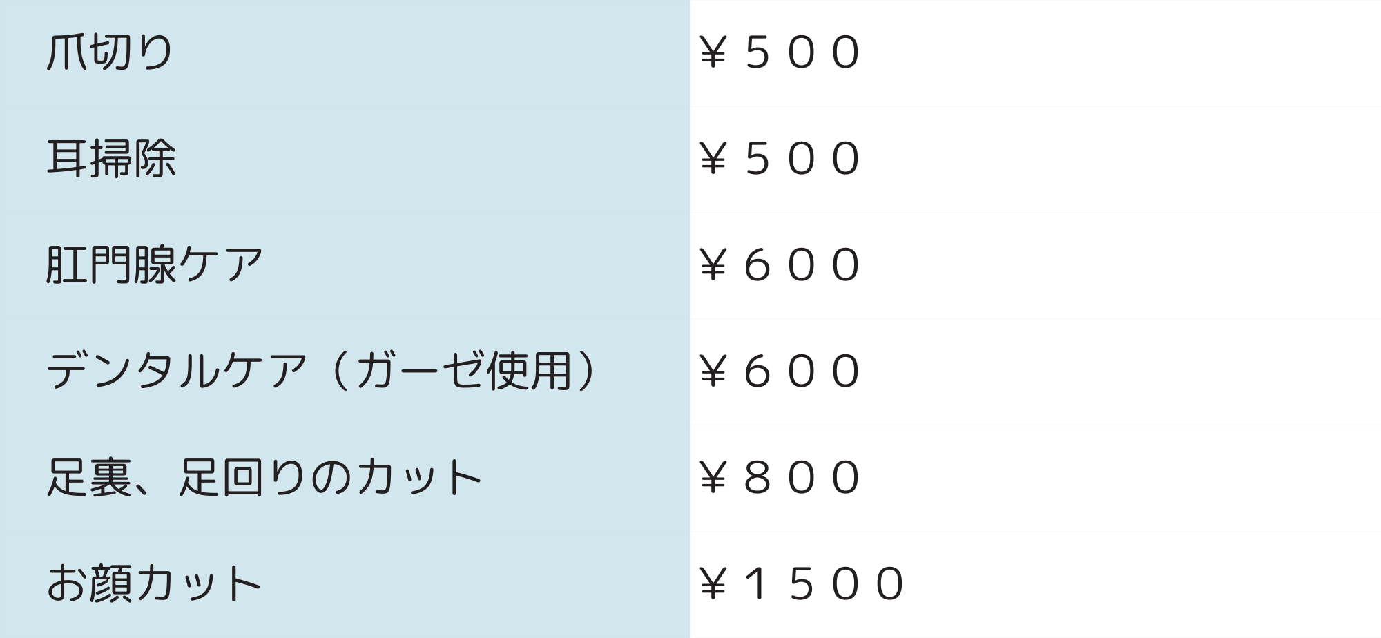 単品お手入れ