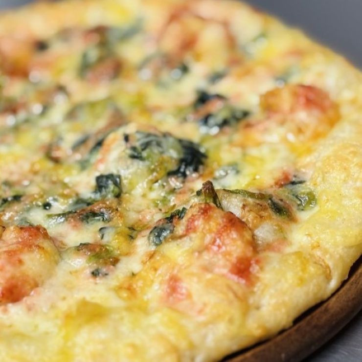 エビ明太アヒージョ（プリっと海老×ピリ辛明太の大人ピザ）｜ナチュラルスマイルピザ