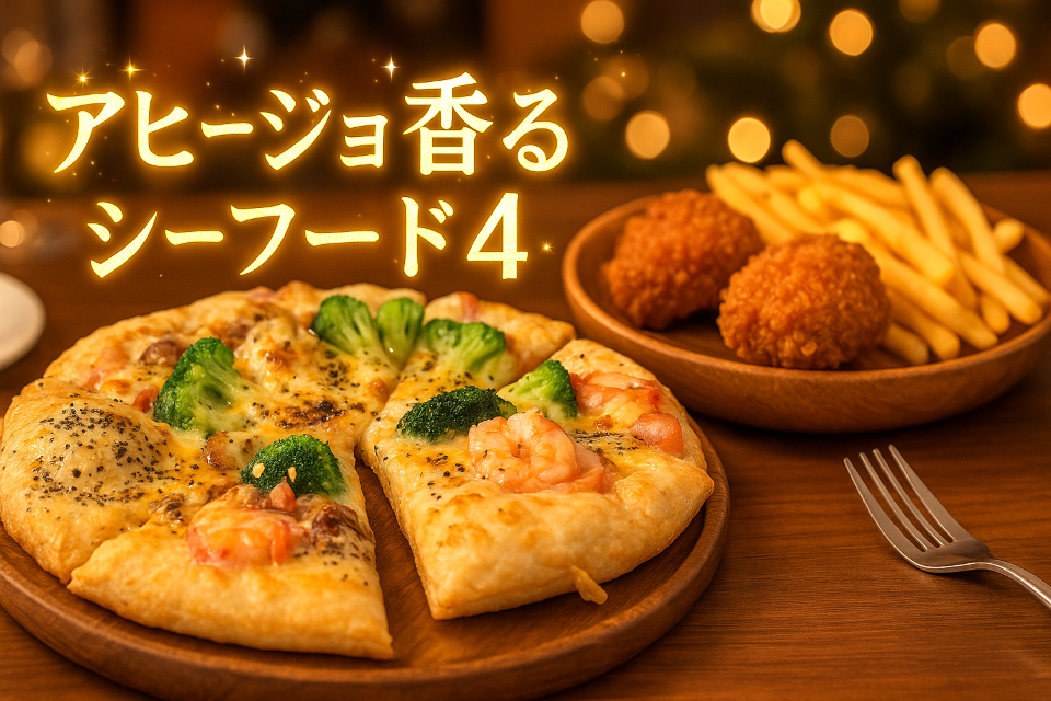 アヒージョ香るシーフード4（季節限定）｜ナチュラルスマイルピザ