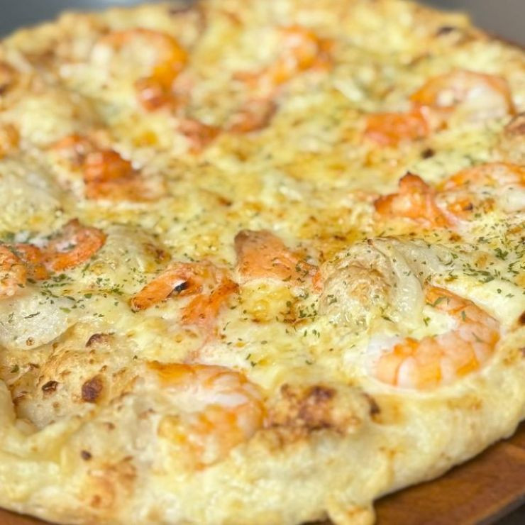 鹿児島 テイクアウト サーモン シュリンプ ピザ ホワイトソース