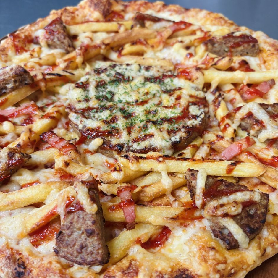 フライドポテトWハンバーグ｜ナチュラルスマイルピザ