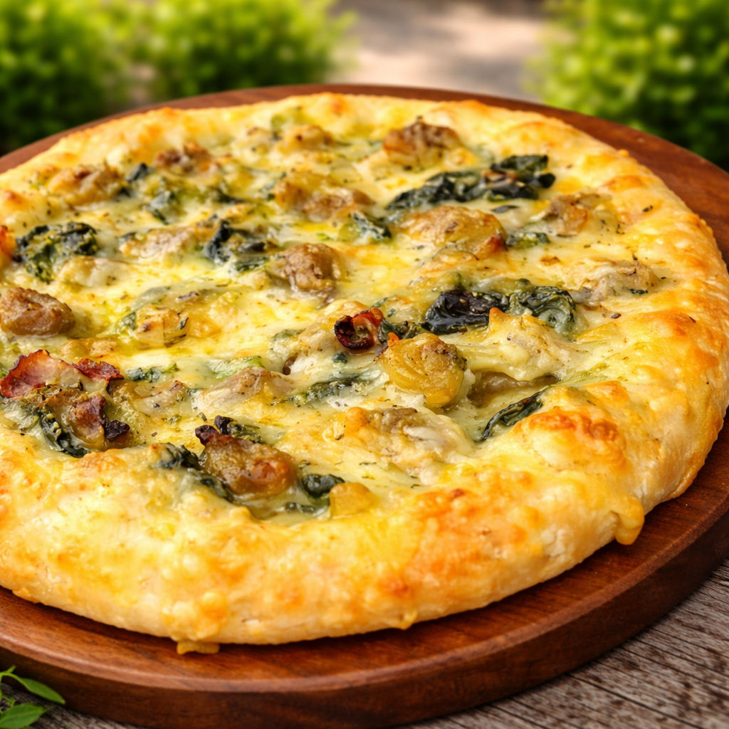 あさり×ほうれん草のアヒージョピザ｜ナチュラルスマイルピザ