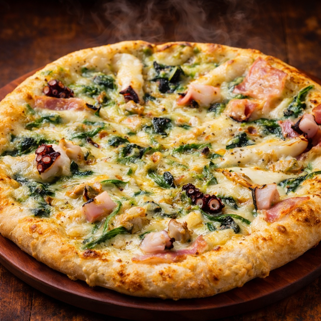 タコ・イカ・アサリのホワイトソース｜ナチュラルスマイルピザ