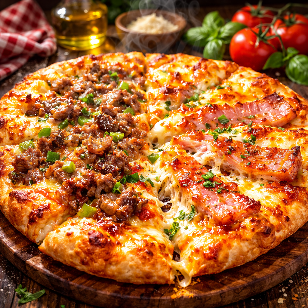 牛肉と豚とろの極上ハーフ