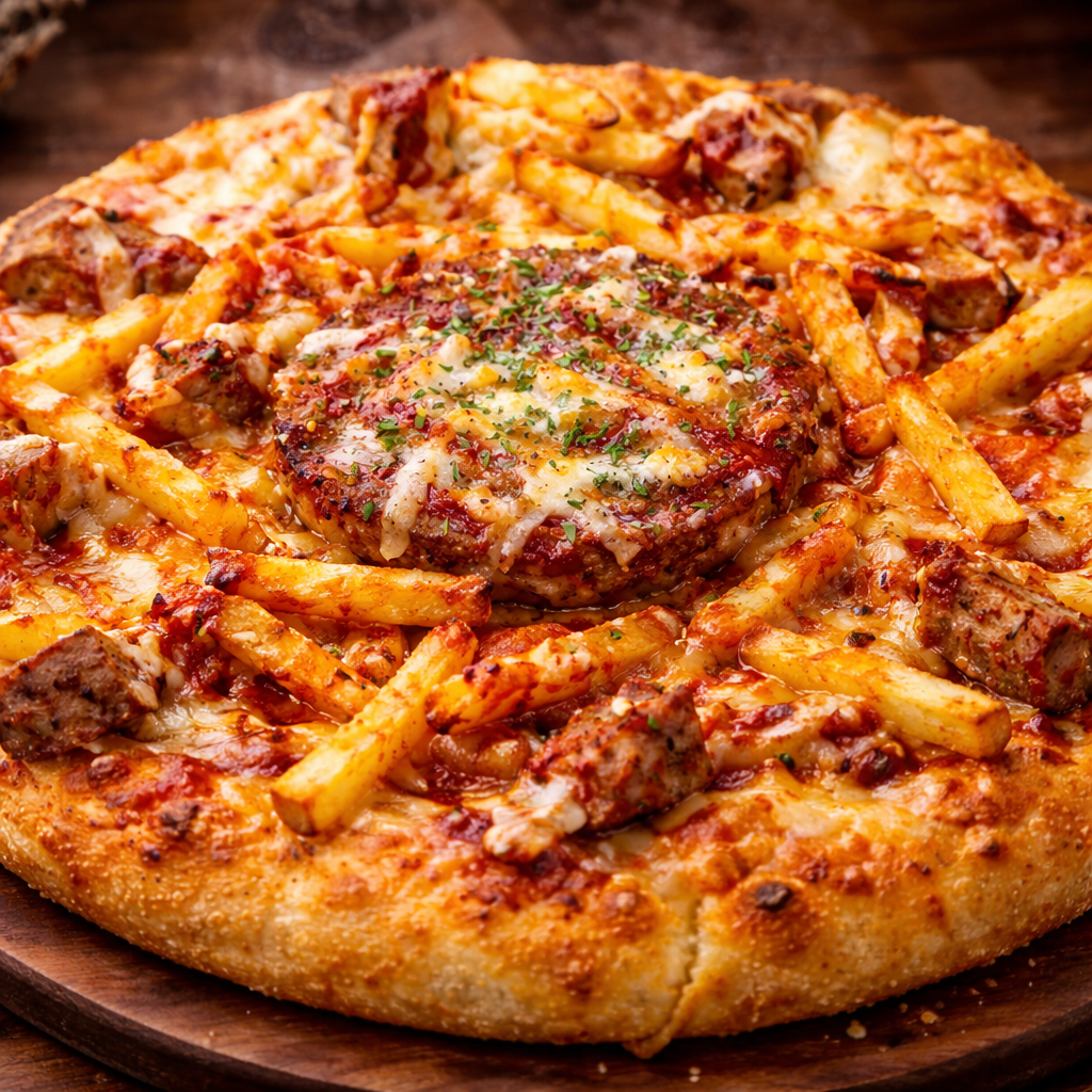 フライドポテトWハンバーグ｜ナチュラルスマイルピザ