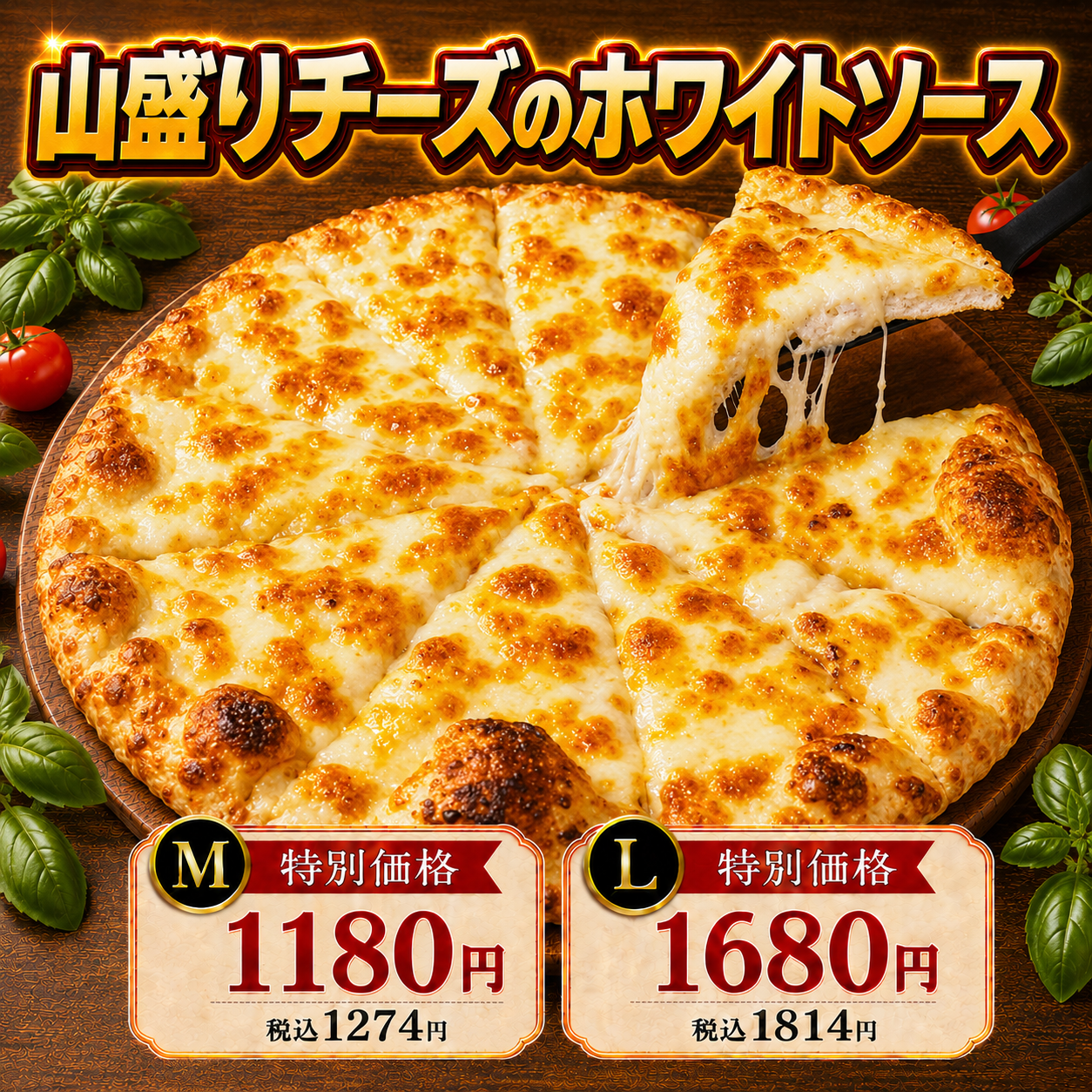山盛りチーズのホワイトソース