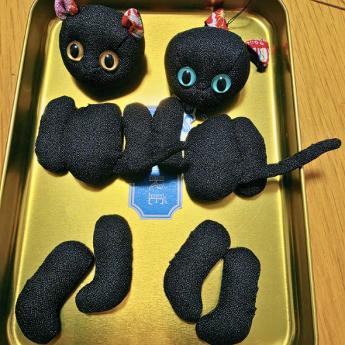 minneあいことばクーポンともうすぐ完成！黒猫ちゃんぬいぐるみ【まあやぽっけ】