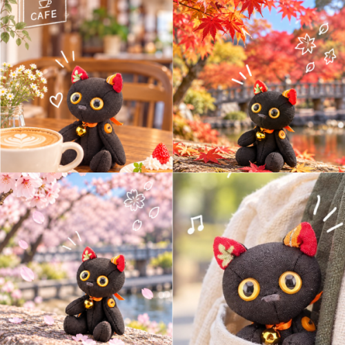 【ぬい撮り初心者さんへ】てのひらサイズの黒猫ちゃん【まあやぽっけ】