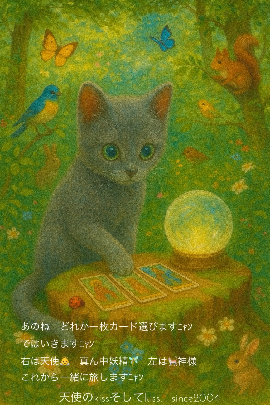 ロシアンブルーの子猫と占い