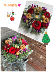 生花で作るクリスマスアレンジ講座開催しました