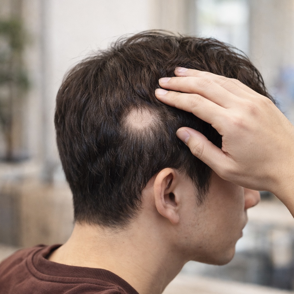 円形脱毛症（後頭部・側頭部）のイメージ