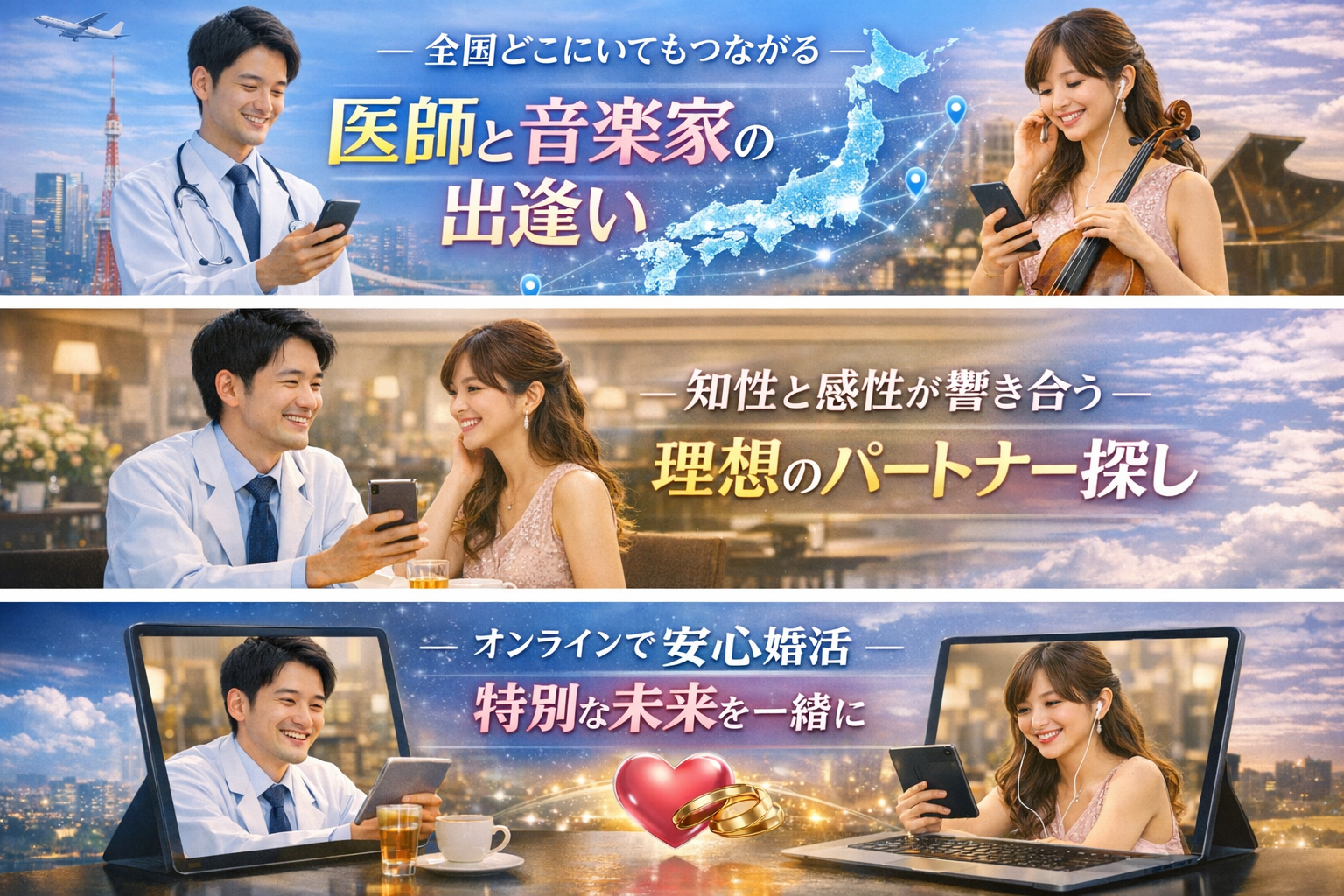 距離を越えてつながるご縁 全国どこに住んでいても医師×音楽家の婚活ができる理由