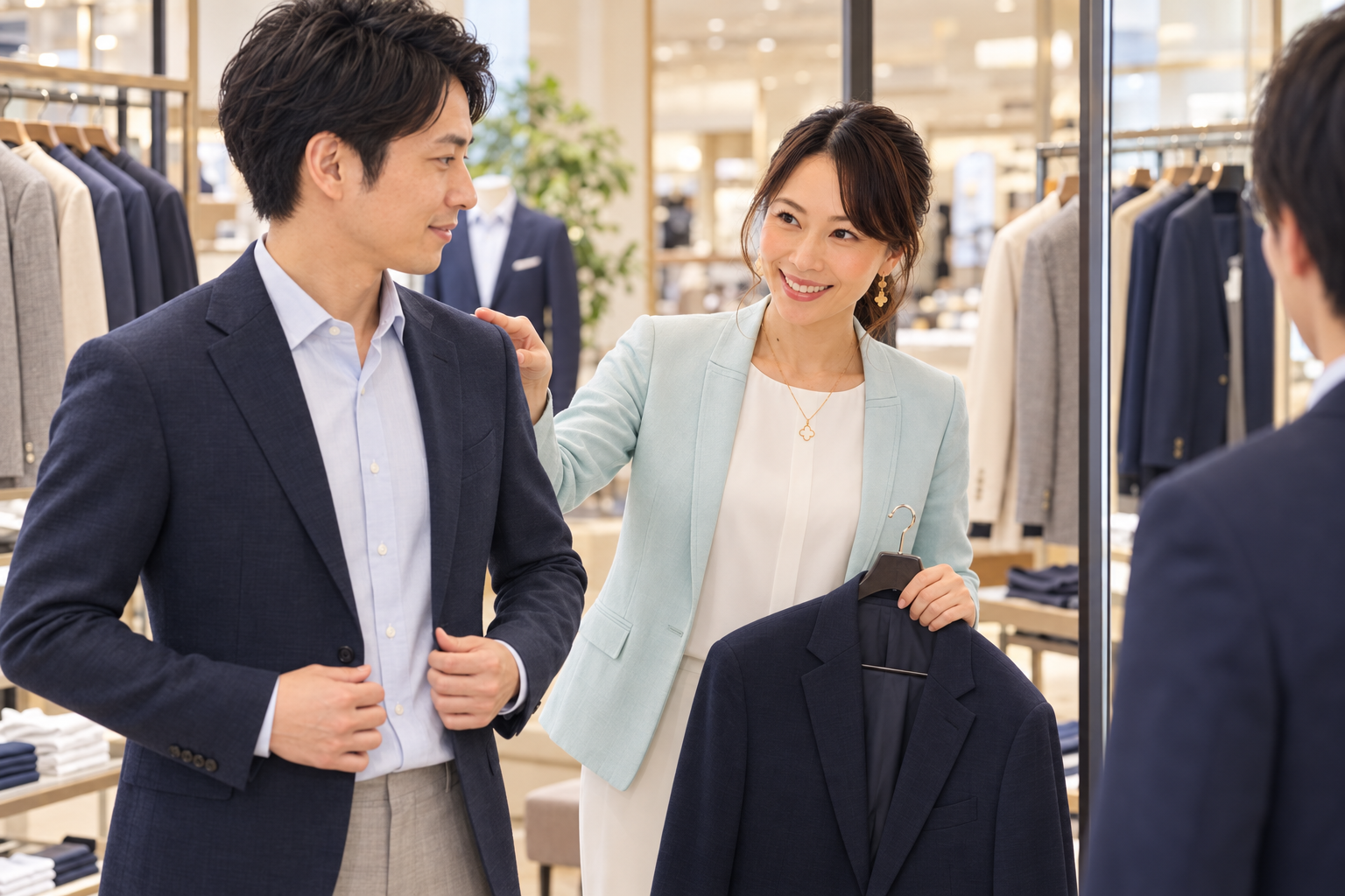 婚活プロフィールや服装を一緒に整えるサポートイメージ