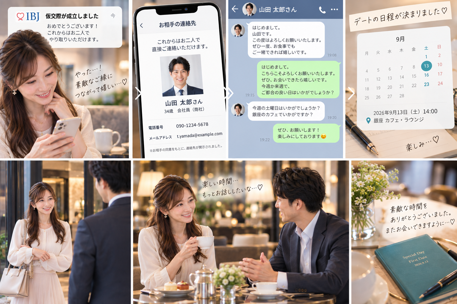 Grace Symphony 婚活シミュレーション STEP 18 連絡先が開示され、二人で直接やり取り