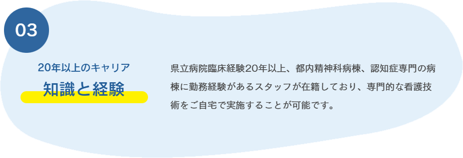 知識と経験　20年以上のキャリア