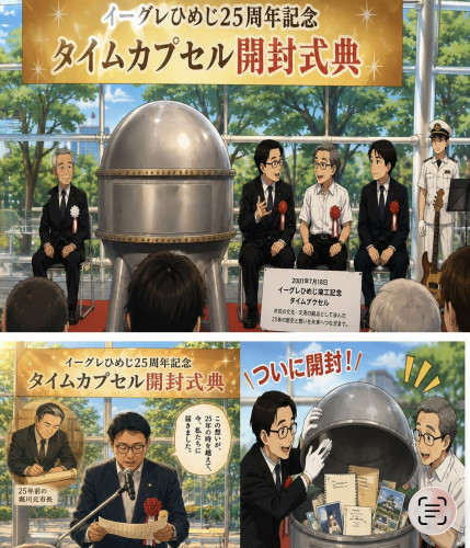 タイムカプセル開封式典　イーグレひめじ25周年おめでとうございます！
