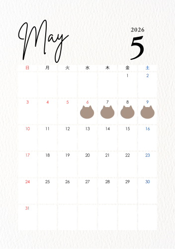 白黒　ミニマル　カレンダー　2026年　A5 - 5.png