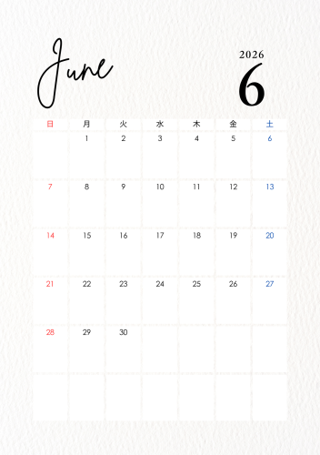 白黒　ミニマル　カレンダー　2026年　A5 - 6.png