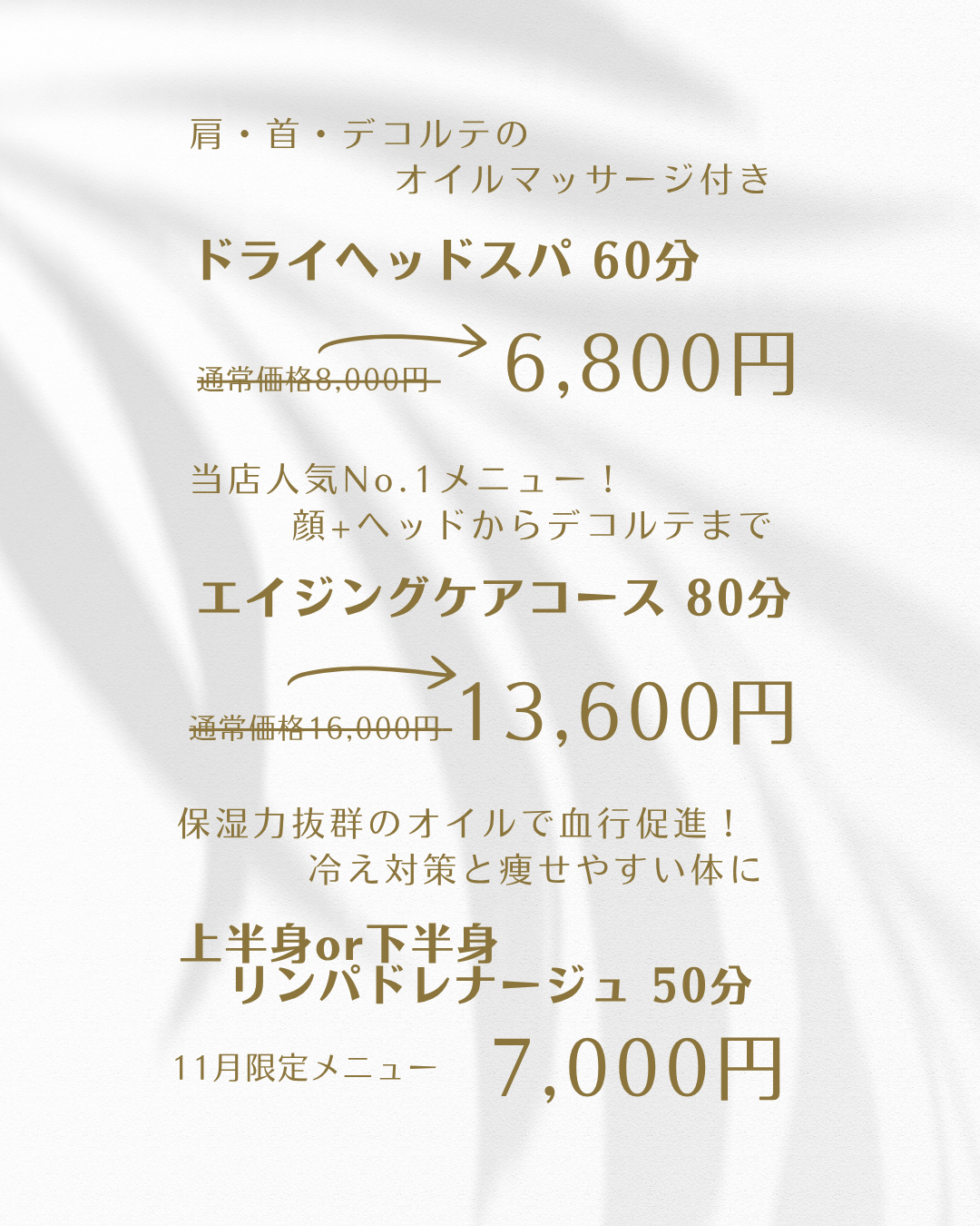 11月キャンペーンのお知らせ