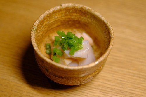 佐渡つぶ貝の煎り酒のジュレ掛け　みず