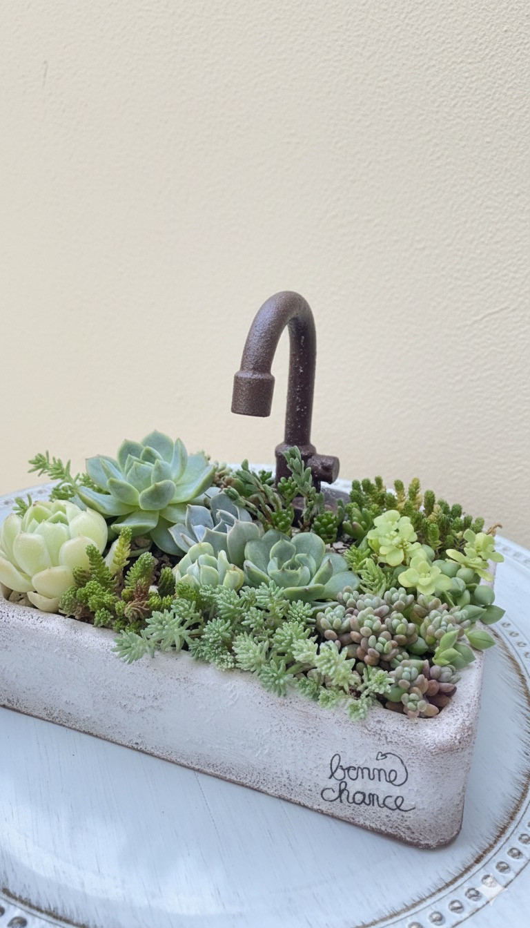 流し台寄せ植えレッスン