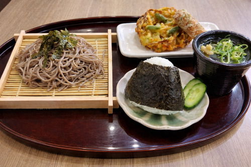 かき揚げちくわ天のざるそばセット
