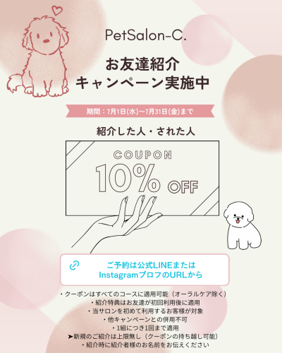 ７月のキャンペーンのお知らせ📢