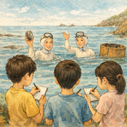 海女さんと小学生.png