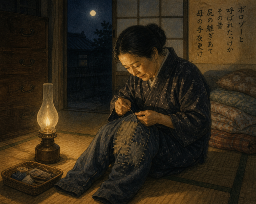 ボロゾーと　呼ばれたっけか　その昔　尻の継ぎあて　母の手夜更け.png