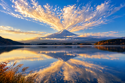 秋の雲峰より湖へ放たるる.png