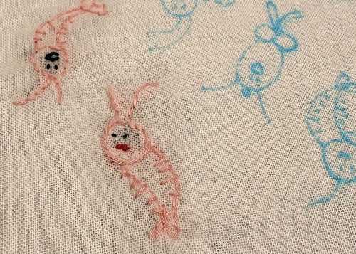 『竹の子供と、刺し子の図案。』