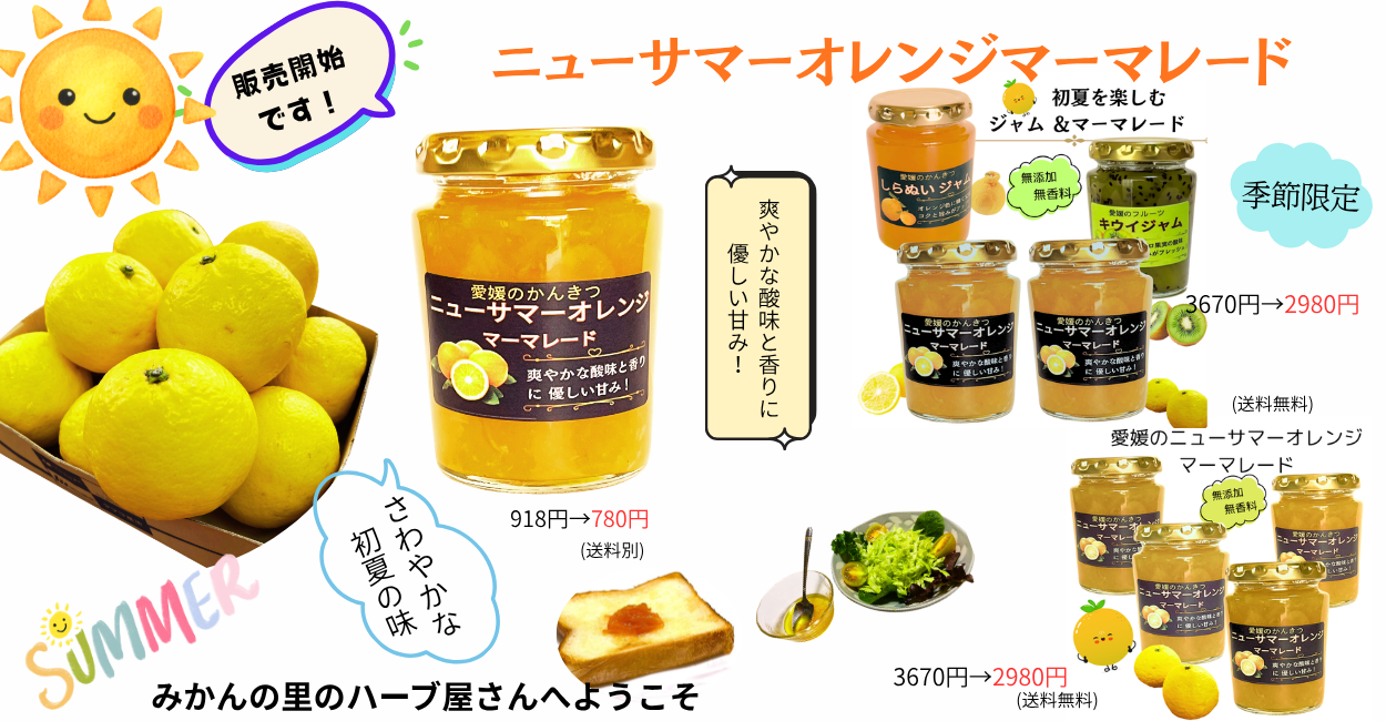 初夏の味！　「ニューサマーオレンジマーマレード」　販売中！
