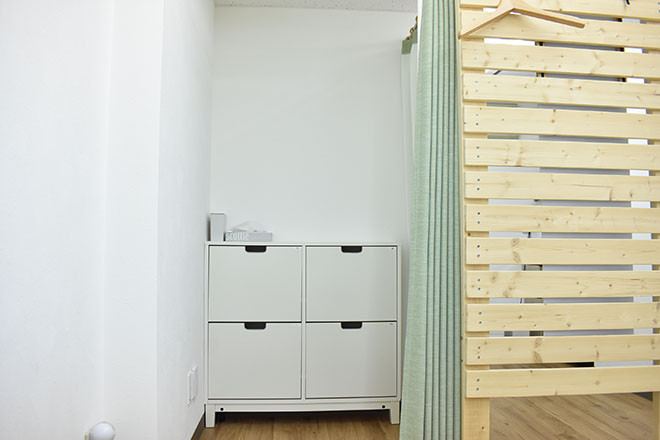 名古屋市緑区の整体院 健脚堂 プライバシーに配慮した着替えスペース