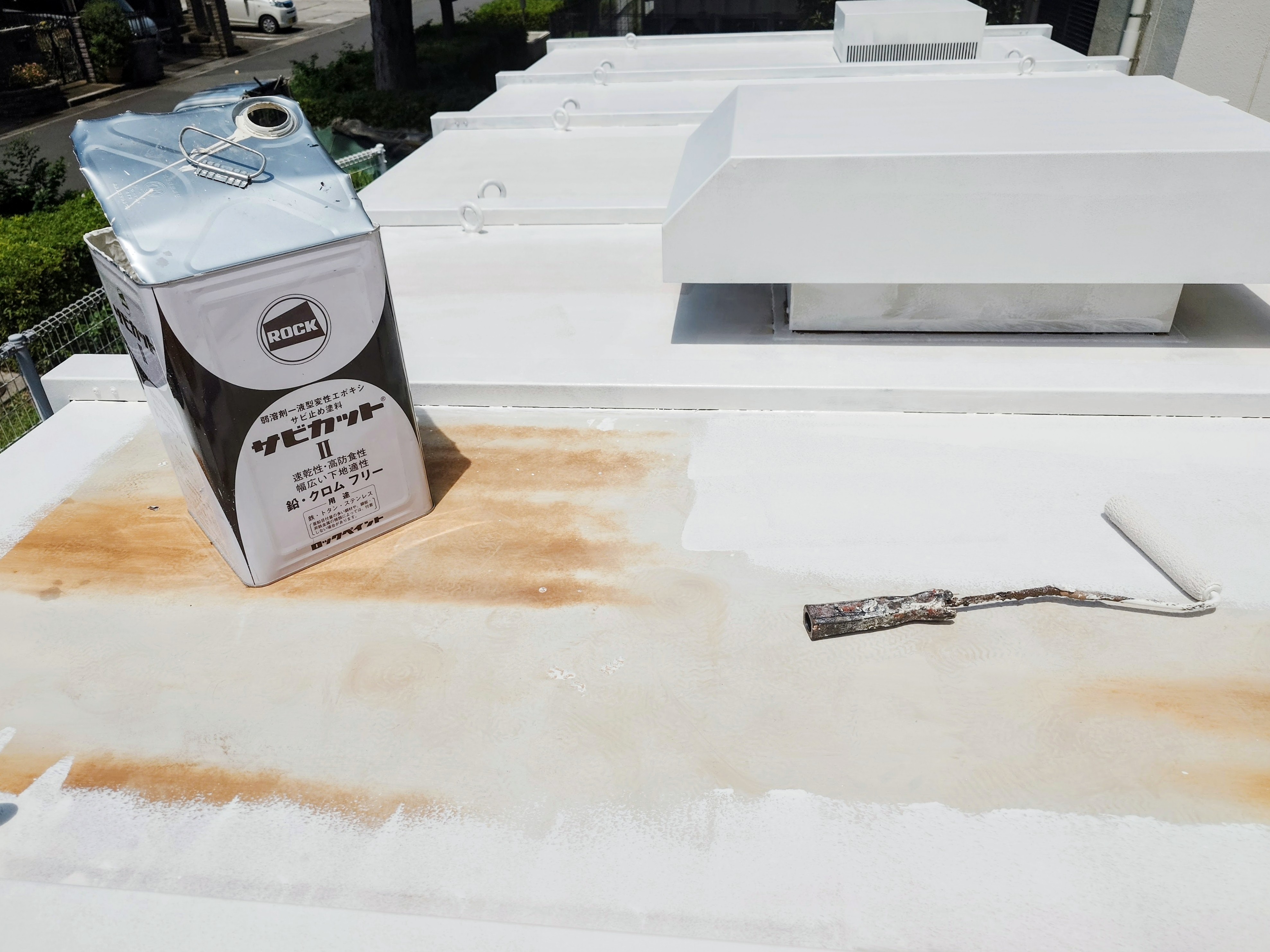 桶川市 サンアリーナ キュービクル錆止め塗装