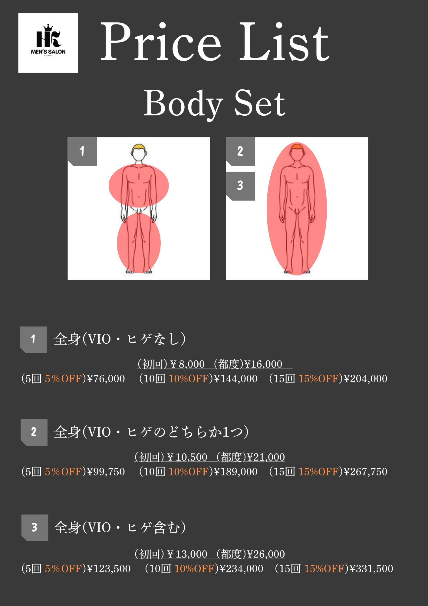 セットメニュー（全身）