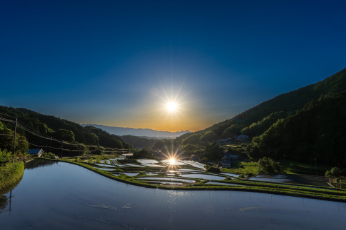 棚田の夕焼け
