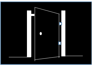 ドアと蝶つがいの構造を示した図
