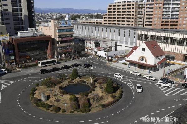 国立の旧駅舎！かわいい赤い三角屋根がシンボルです