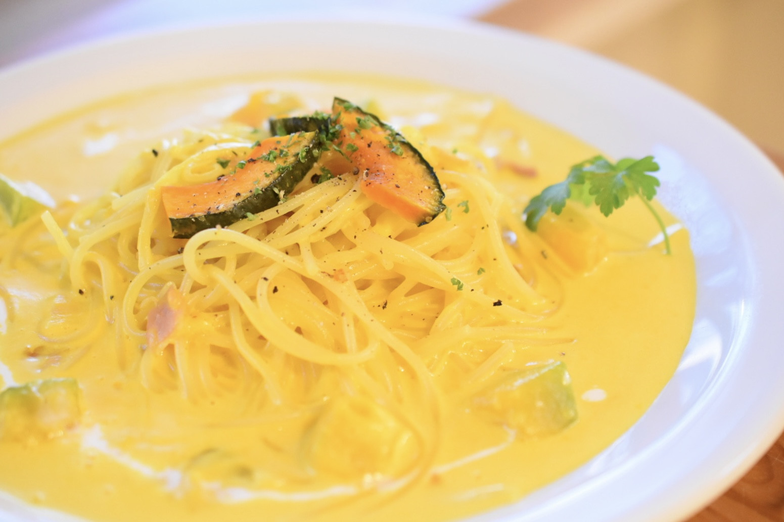カボチャのクリームソーススパゲッティ