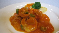 小海老トマトソース煮（土日のランチ）