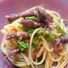 ホタルイカと蕗の薹のオイルベースパスタ